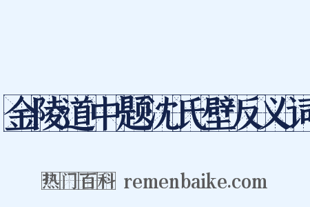 金陵道中题沈氏壁反义词是什么意思的图片